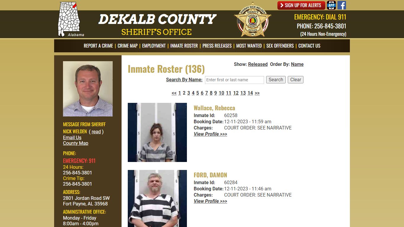 Page 2 Current Inmates Booking Date Descending - DeKalb County Sheriff
